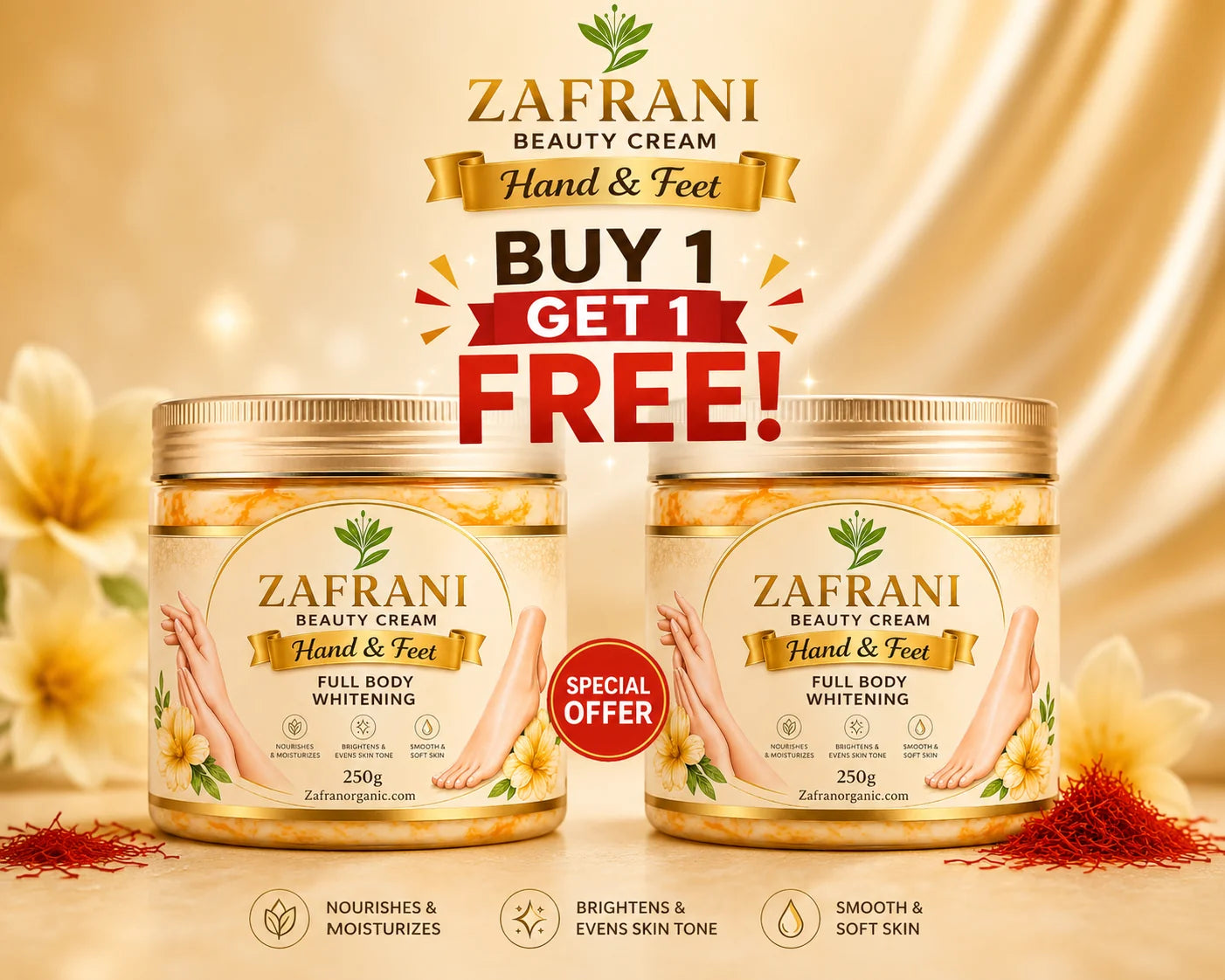 Zafrani Glow Gold Serum Cream – Organic Buy 1 Get 1 Free